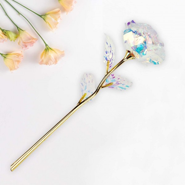    Rainbow Rose Flower Present 24K Golden Foil with Luxury Gift Box