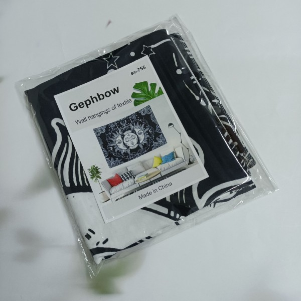 Gephbow Wall hangings of textile, Sun and Moon Psychedelic Small Wall Tapestry